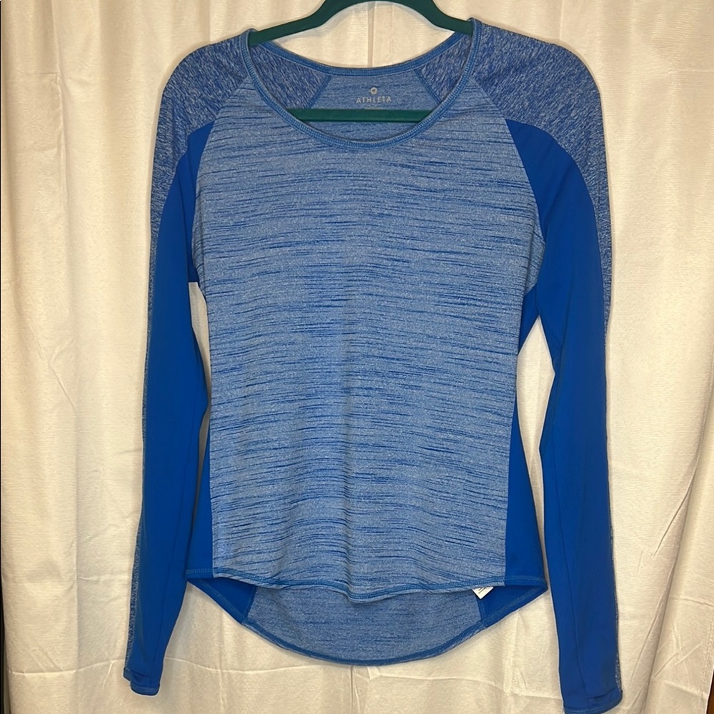 Athleta Blue Fitted Long Sleeve Tee size Medium